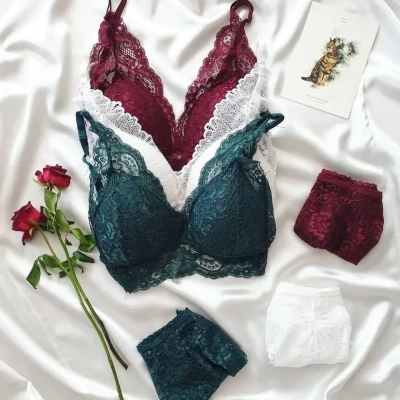 Dantelli Bralet ve Külot Takımı (Desteksiz)- 6825 - 1