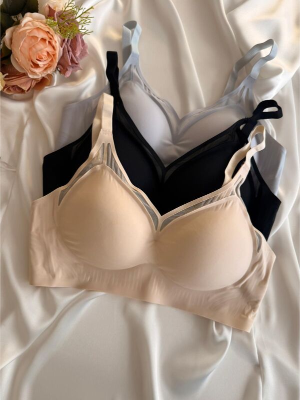 Lazer Kesim Telsiz Sütyen 3’lü Paket – Siyah, Krem, Gri 7031 - 1