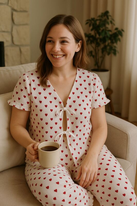 Kalpli Fiyonk Pijama Takim 6947 - 1