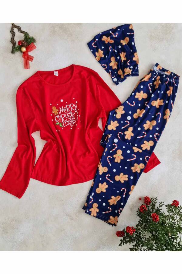Kırmızı 8 li gecelik, sabahlı, pijama çeyiz seti 6568 - 4