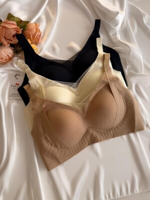 Lazer Kesim Telsiz Sütyen 3’lü Paket – Siyah, Ten, Camel 7032 - ÇeyizeDairHerşey