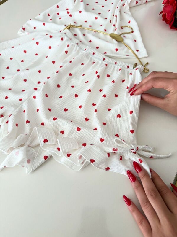 Linen Kalpli Bürümcük Kumaş Şort Takım 6893 - 2